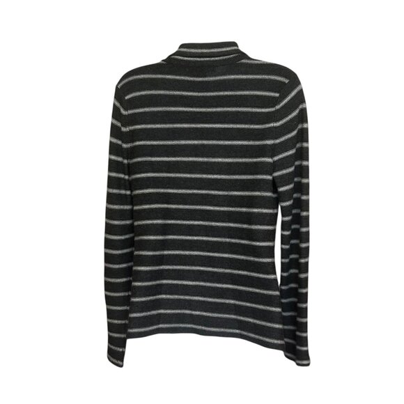 Tahari Gray on Gray Button Front Merino Wool Blend Slouchy Blazer Size L - Picture 5 of 6